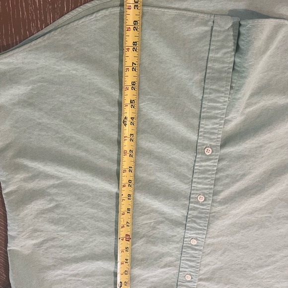Men’s long sleeve button down polo, green, XL - Picture 4 of 6